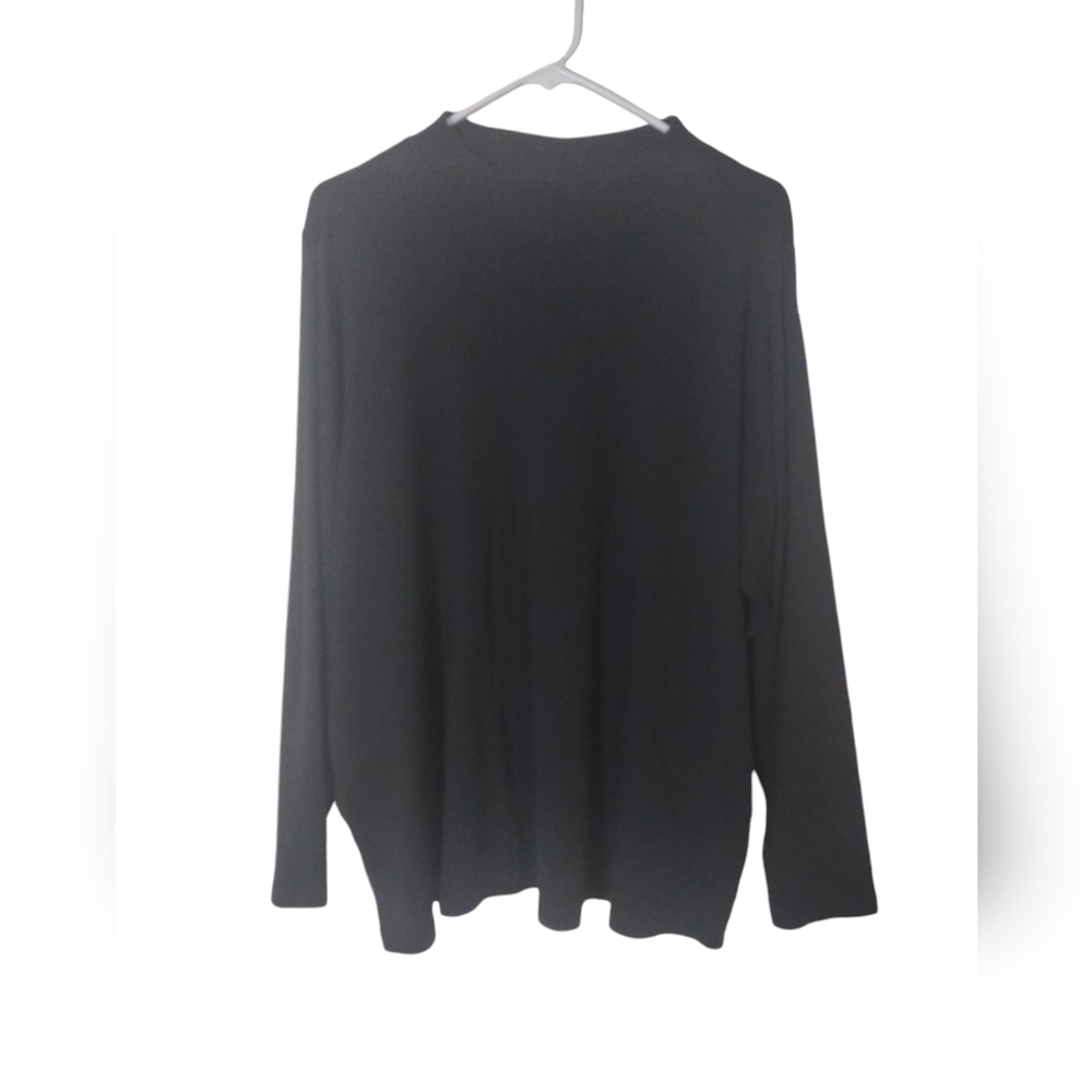 CJ‎ banks top women's 3X black pull on long sleeve cotton versatile classic